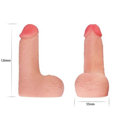 5inch 126mm Limpy ρεαλιστικές διογκώσεις παιχνιδιών φύλων δονητών κοκκόρων μαλακές για τη λεσβία